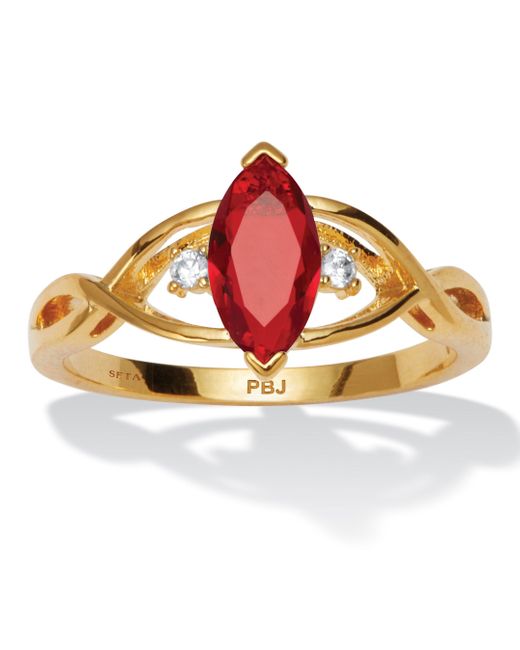 Palmbeach Jewelry Metallic Marquise Simulated Birthstone-Plated Ring