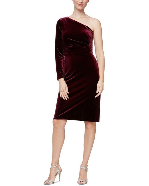 Alex & Eve Velvet Knee Sheath Dress in Black Lyst