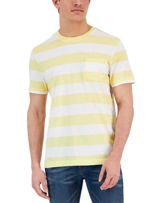 Club Room White Rugby Crewneck Striped T-shirt for men