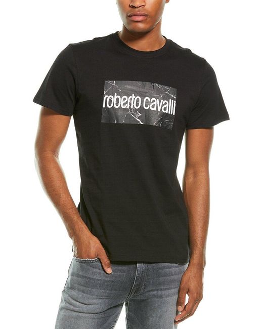 Roberto Cavalli Cotton T-shirt in Black 