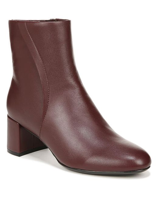 Naturalizer Brown River Leather Almond Toe Ankle Boots