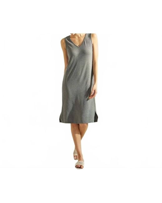 Judson & Company Black Ribbed V Neck Tank Dress