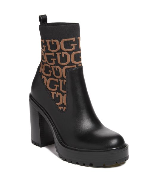 Guess Factory Heeled Logo Boots | Lyst