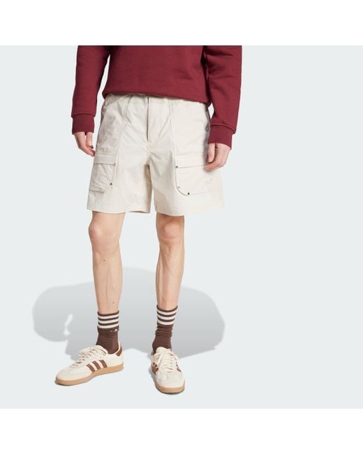 Adidas Natural Premium Essentials Utility Cargo Shorts for men