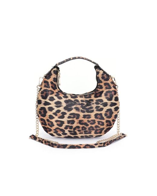 Fashnzfab Gray Leopard Print Top Handle Circle Swing Bag