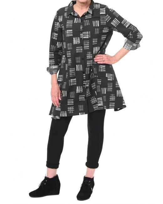 Tulip Clothing Black Destin Button Down Tunic