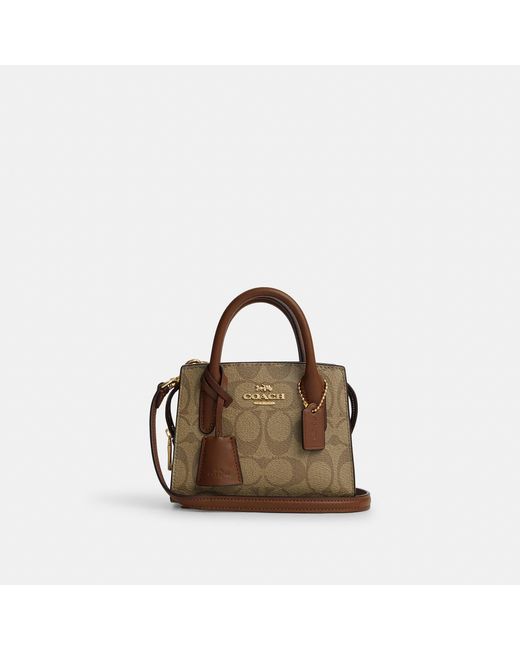COACH Andrea Mini Carryall In Signature Canvas in Brown | Lyst