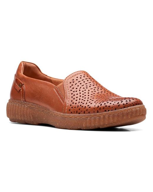 Clarks Pink Magnolia Aster Leather Laser Cut Loafers