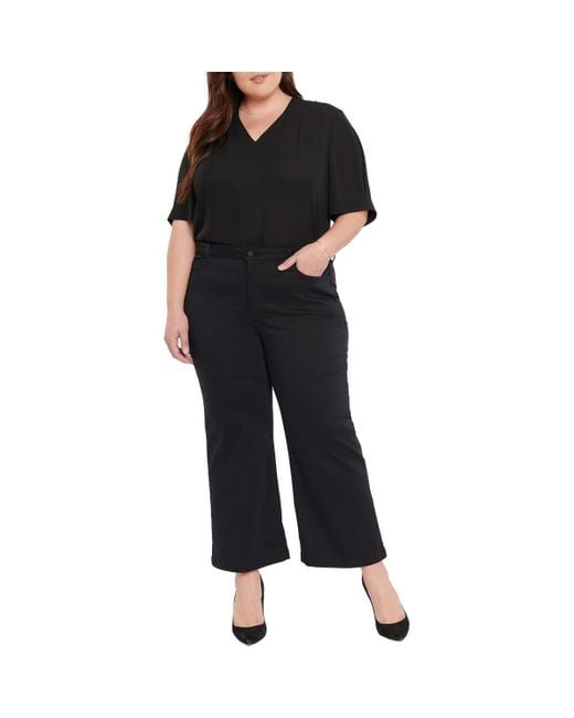 Wide Leg Nydj Jeans Black NYDJ Women's Black Teresa Ankle Stretch