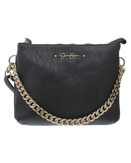 Jessica Simpson Black Lita Faux Leather Shoulder Crossbody Handbag