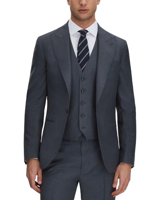 Reiss Blue Humble Peak Plain W Blazer for men