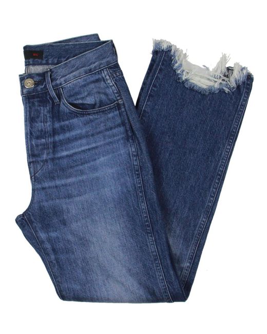 3x1 Denim Frayed Hem Ankle Jeans in Blue | Lyst