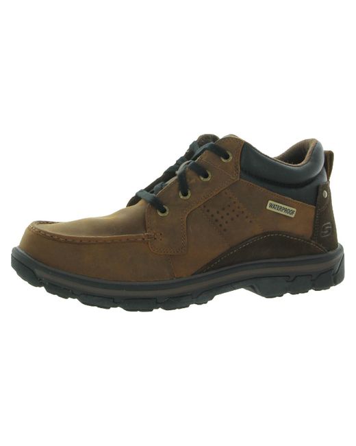 Skechers Brown Segment Melego Leather Waterproof Chukka Boots for men