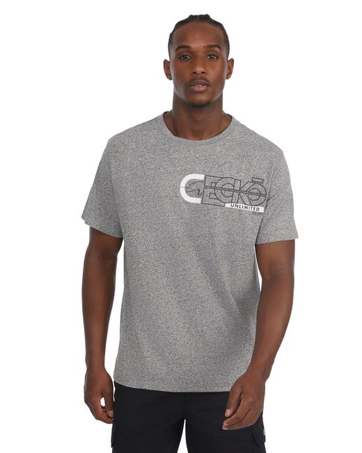 Ecko' Unltd Gray Fineliner Short Sleeve Knit for men