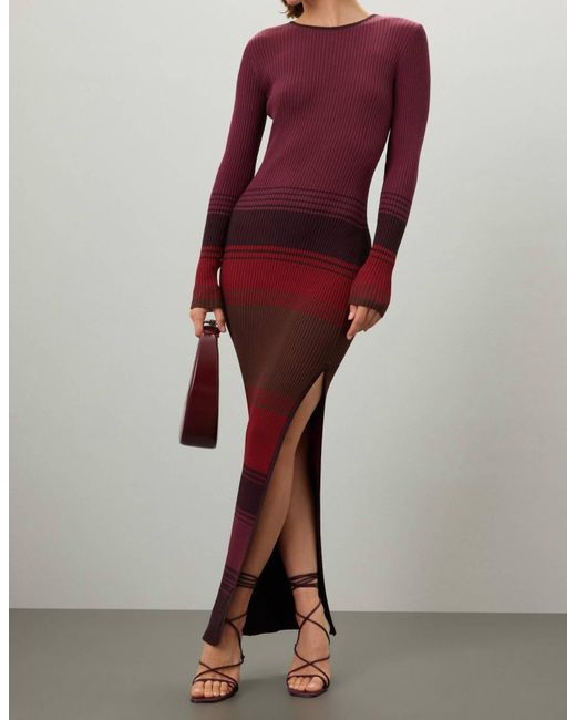 Staud Red Edna Sweater Syrah Blend Dress