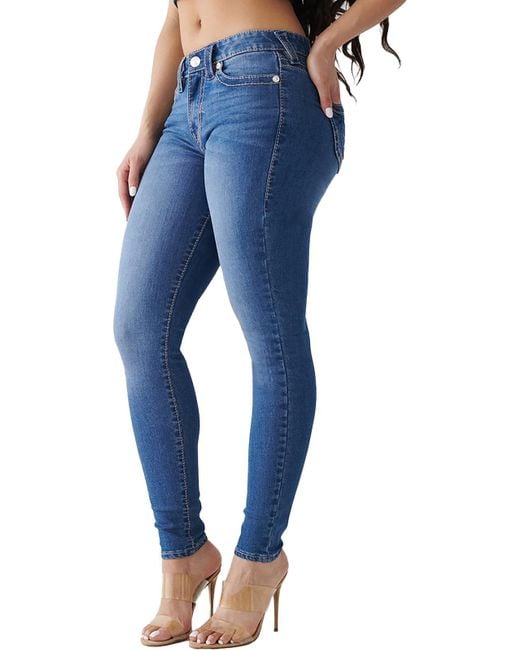 True Religion Blue Jennie Big T Mid-rise Medium Wash Skinny Jeans