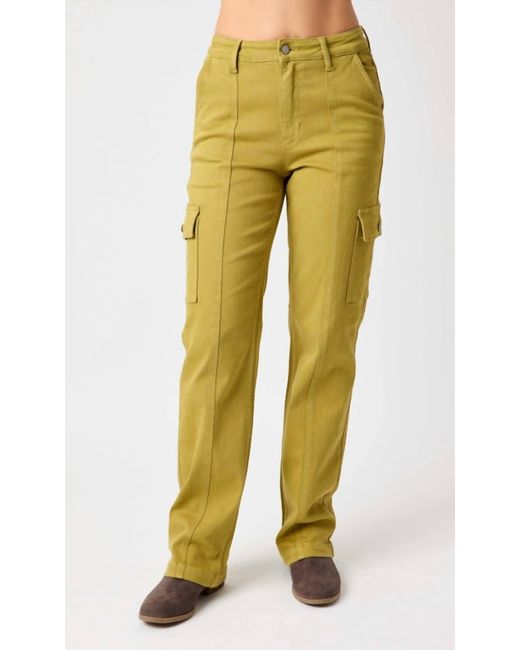Judy Blue Yellow High Waist Cargo Pants
