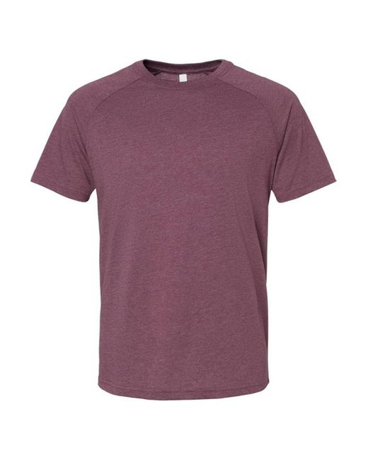 Bella Canvas Purple Heather Cvc Raglan Tee for men