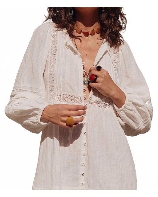 Spell Stevie Lace Boho Mini Dress in Brown