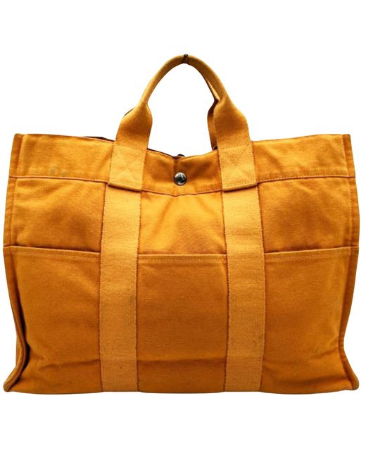 Hermès Orange Fourre Tout Canvas Tote Bag (pre-owned)