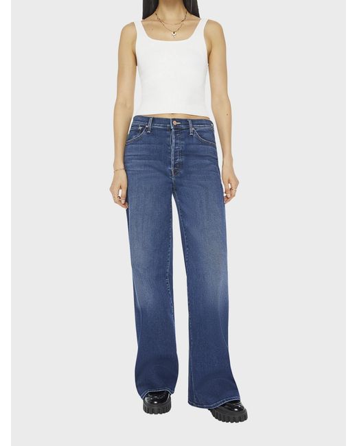 Mother Blue The Ditcher Roller Sneak Jeans