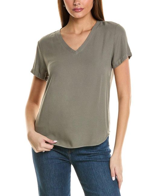 Bella Dahl Gray V-Neck T-Shirt