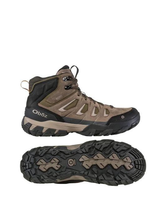 Oboz Brown Sawtooth X Mid Waterproof Hiking Shoes for men
