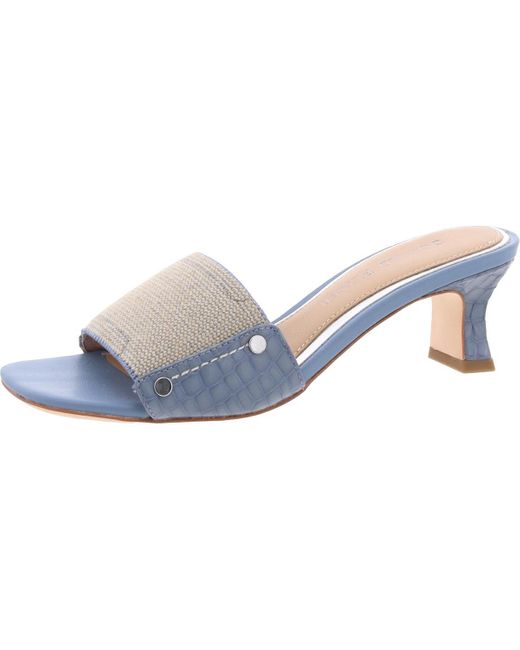 Donald J Pliner Blue Embellished Denim Mule Sandals