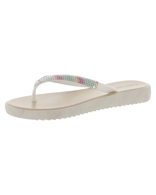Skechers White Cali Meditation-daisy Delight Embellished Thong Flip-flops