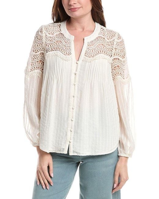 Vince Camuto White Button Front Blouse