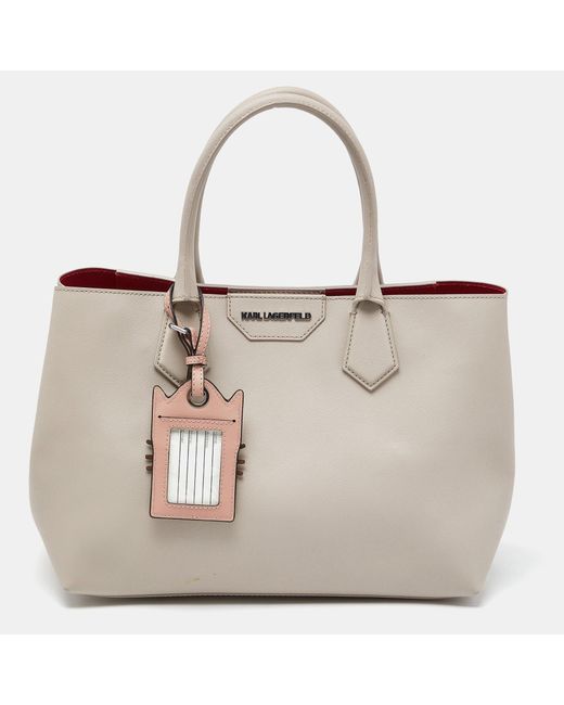 Karl Lagerfeld Natural Textured Leather Tote