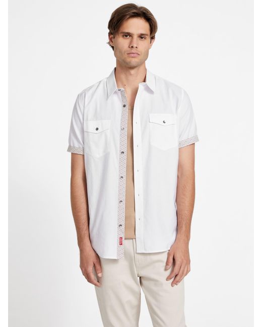 Guess Factory White Antwon Pocket Shirt for men