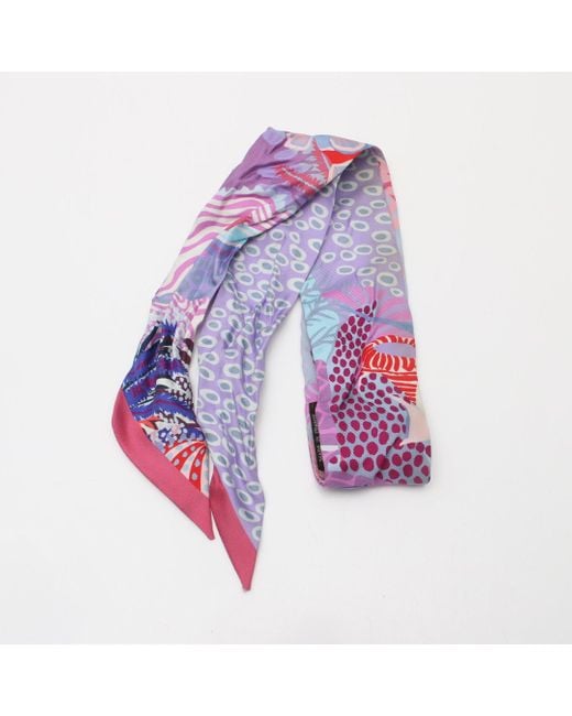 Hermès Pink Twilly Under The Waves Scarf Silk Light Color