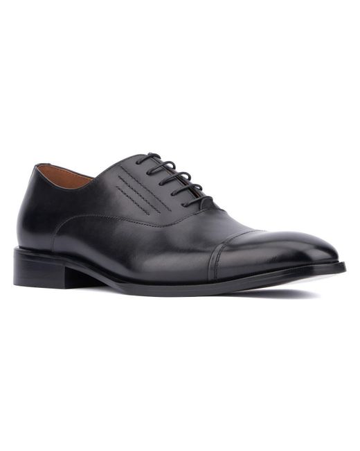 Vintage Foundry Black Pence Leather Lace-up Oxfords for men