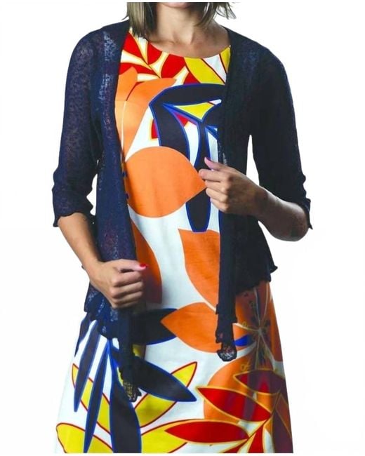 Papa Fashions Blue Mesh Sweater Cardigan