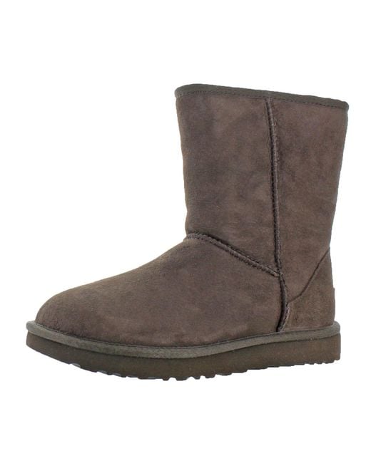 Ugg Brown Classic Short Ii Lined Suede Casual Boots