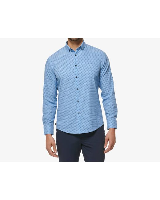 Mizzen+Main Blue Leeward Trim Dress Shirt for men