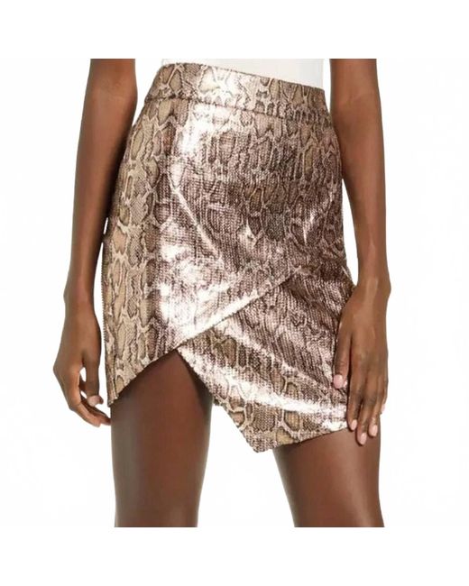 JOA Brown Wrap Mini Skirt
