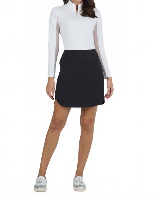 IBKUL Black Solid Straight Skorts