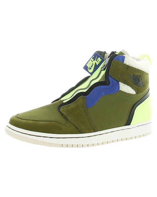 olive green high top nikes