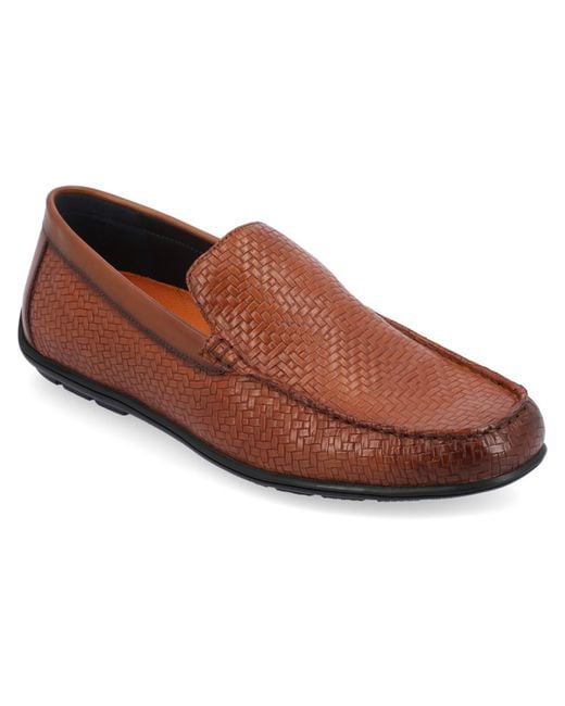 Thomas & Vine Brown Carter Leather Round Toe Loafers for men