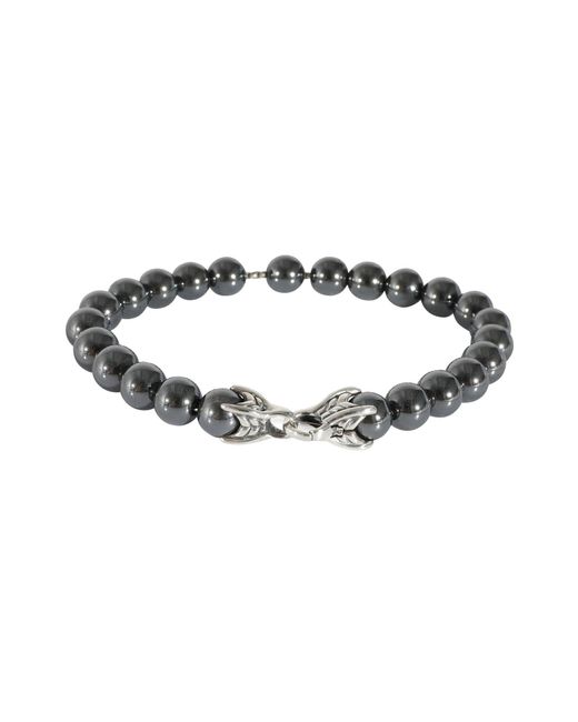 David Yurman White Spiritual Beads Hematite Bracelet In Sterling Silver for men