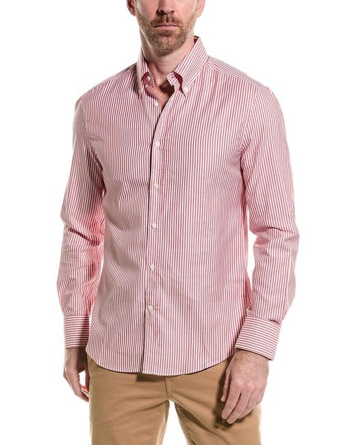 Brunello Cucinelli Pink Slim Fit Shirt for men