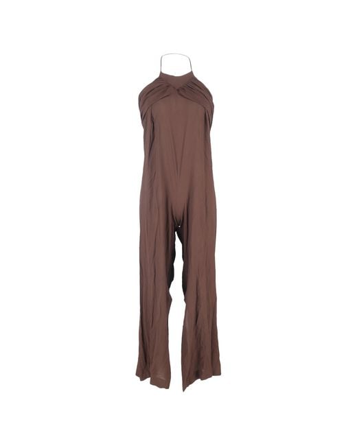Jacquemus Brown Halterneck Backless Jumpsuit