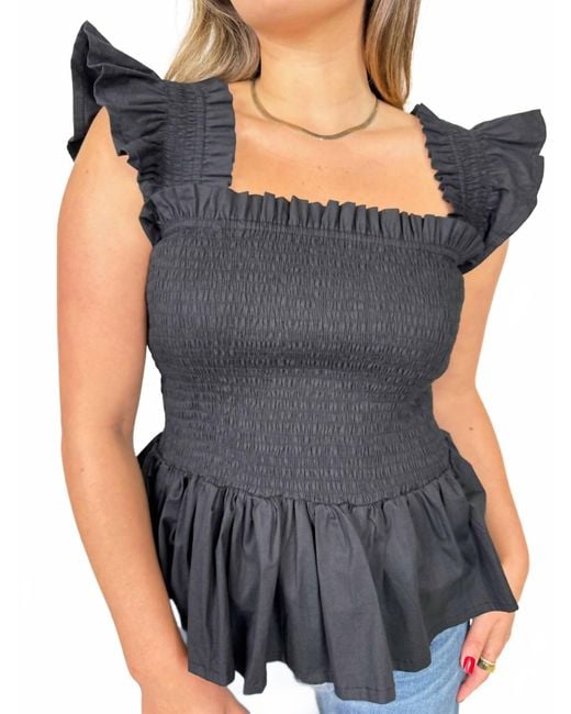 Phie Collective Gray Poplin Riza Top