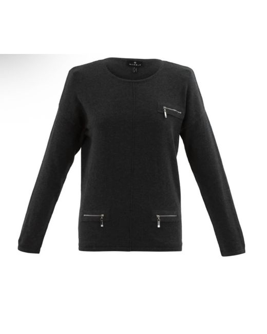 Marble Black Zip Sweater