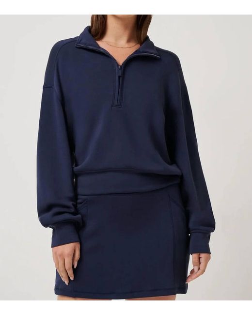 Travis Mathew Blue Skyloft Soft Echo Half Zip Pullover