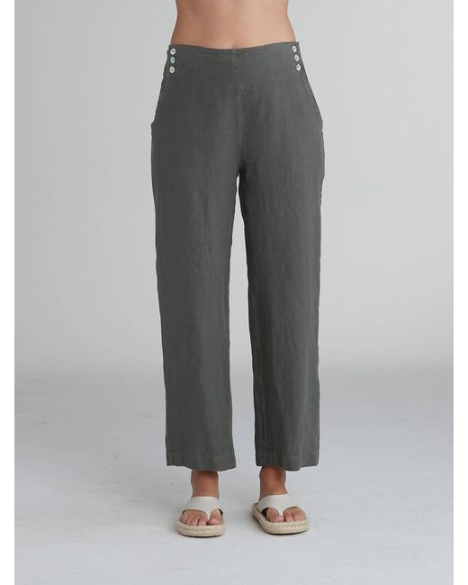 cut-loose Gray Button Trouser