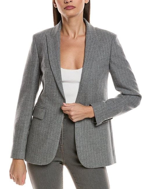 Peserico Gray Wool-Blend Jacket