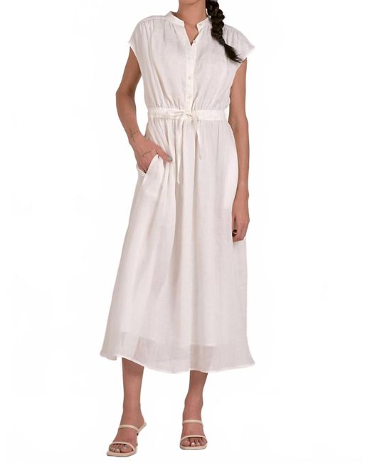 Elan Pink Midi Short Sleeve Tie Waist Dress